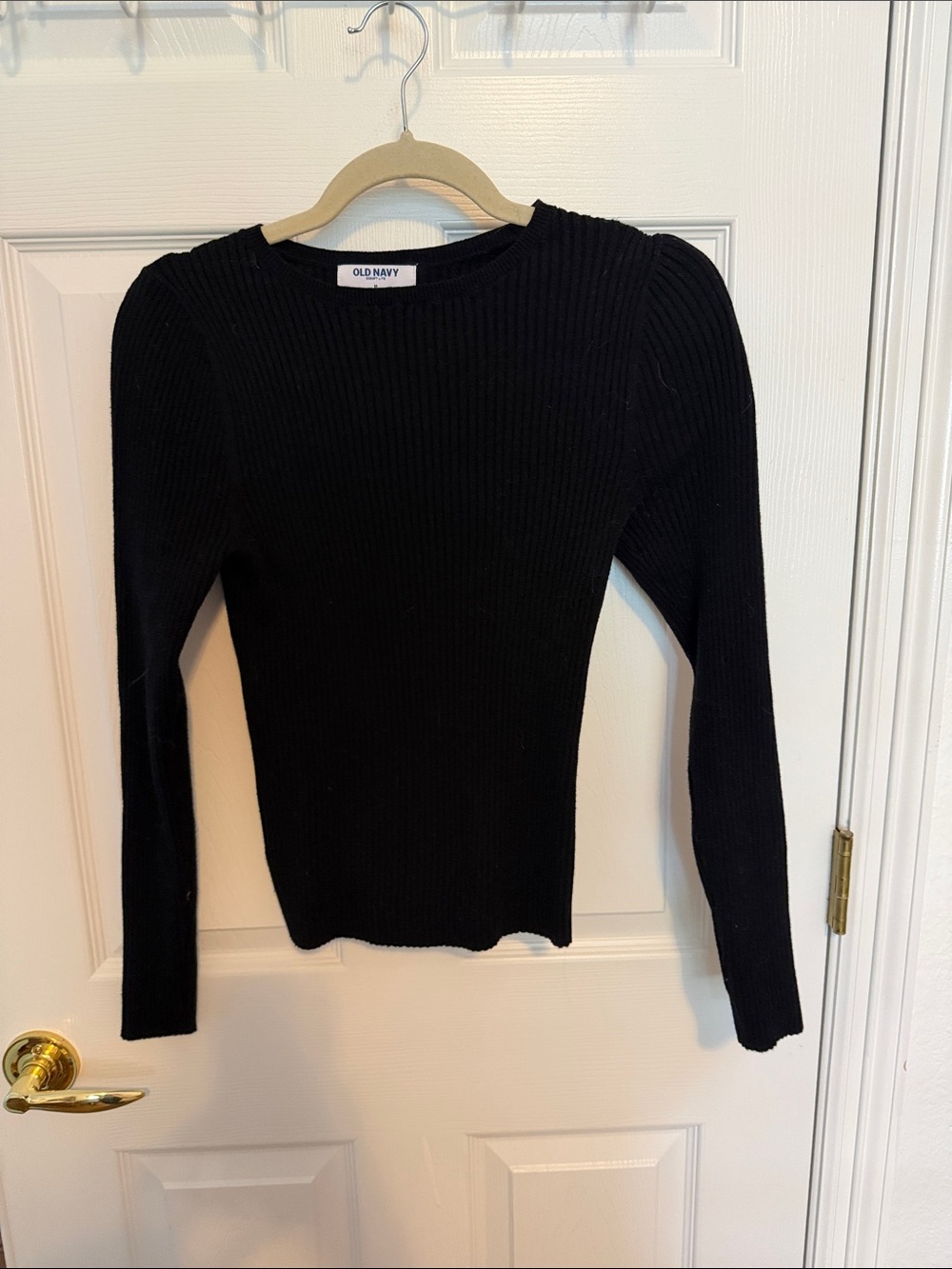 Black ribbed top Old Navy size M